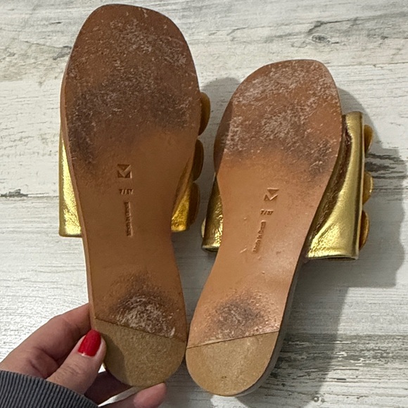 MERCEDES CASTILLO Dalphia Slide Gold Sandals Size 7 - Picture 9 of 11